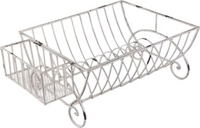 Krémový kovový odkvapkávač na taniere a príbory - 42 * 29 * 17 cm