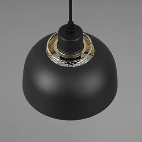 Závesné svietidlo Punch čierna/zlatá 1-pl. Ø 18 cm