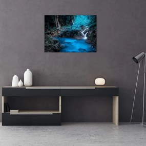 Sklenený obraz - Magická noc v tropickom lese (70x50 cm)