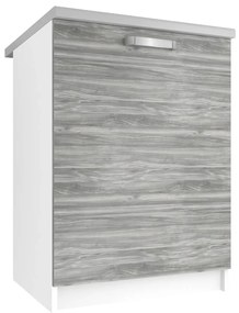 Kuchynská skrinka Belini spodná 60 cm šedý antracit Glamour Wood s pracovnou doskou  TOR SD60/0/WT/GW/0/U/