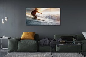 Obraz plexi Lyžiarske palice muž 140x70 cm