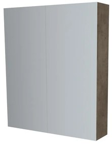 Mereo, Mereo Kúpeľňová zrkadlová skrinka 80 cm, galerka, 2 x dvierka, Multidecor, Betón Chicago tmavosivý, MER-CN798G82BCS2