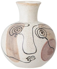 Biela kameninová váza Bloomingville Irini, výška 22,5 cm