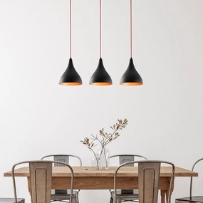 Čierne závesné svietidlo s kovovým tienidlom Berceste – Opviq lights