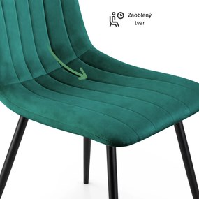 Čalouněná jídelní židle Livo lahvově zelená