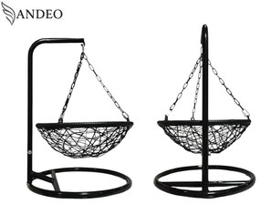 Závesné hojdacie kreslo pre mačky LILY - čierno béžové