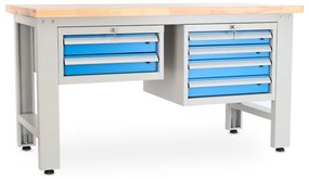 Dielenský stôl Solid OAK-24, 150 cm, 2 závesné boxy, dub