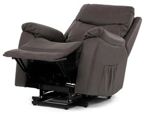 Autronic - Křeslo polohovací, eletrické, 3 motory, hnědá látka v dekoru broušené kůže. - TV-5874 BR AKCE