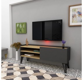 TV stolík/skrinka Mituni (dub + antracit) . Vlastná spoľahlivá doprava až k Vám domov. 1095183