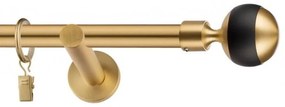 Dekorstudio Garniža jednoradová Guľa GLOBUS zlatá 19mm Dĺžka: 220cm, Typ uchytenia: Držiak otvorený, Typ príslušenstva: Bez príslušenstva