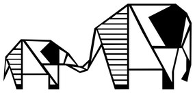 Nástenná kovová dekorácia SLON IV čierna