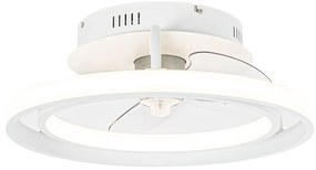 Stropný ventilátor biely 46,5 cm vrátane LED s diaľkovým ovládaním - Kees