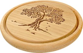 AMADEA Drevená servírovacia doštička - podnos strom, masívne drevo, 20 cm
