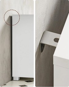 Kúpeľňová skrinka s 3 veľkými zásuvkami, 2 priehradkami, biela