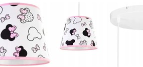 Detské závesné svietidlo Minnie, 3x textilné tienidlo so vzorom, o, s