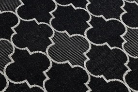 Koberec SIZAL FLOORLUX 20607 marokánsky, trellis - čierny, strieborný