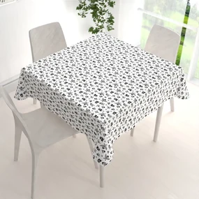 Biante Detský bavlnený štvorcový obrus Sandra SA-105 Čierne pirátské lebky na bielom 130x130 cm