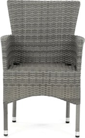 Autronic BONTEC Záhradná stolička, kov, polyratan, šedá, AZC-S2118 GREY Farba: Šedá