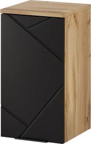 Závěsná koupelnová skříňka Mazi 71 30 cm dub Wotan/černá