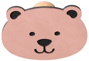 Ružový nástenný oceľový háčik Bear Dot Nupo – LIND DNA