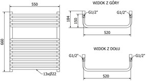 Mexen Apollo, elektrické vykurovacie teleso 660x550 mm+ vykurovacia tyč 600 W, čierna, W117-0660-550-2600-70