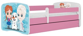 Letoss Detská posteľ BABY DREAMS 160/80 - Ľadové kráľovstvo Ružová Bez matraca S uložným priestorom