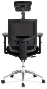 Kancelárska ergonomická stolička LEON — sieť/látka, čierna