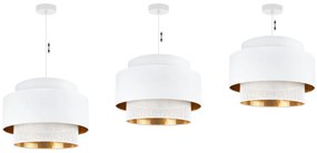 Závesné svietidlo Asti, 1x PVC/biele textilné tienidlo, (fi 45cm), g/c, w