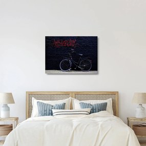 Sklenený obraz bicykla v Amsterdame (70x50 cm)
