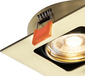 Inteligentné zapustené bodové svietidlo mosadzné štvorcové vrátane WiFi GU10 - Artemis