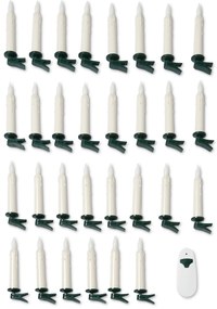 Sviečky s LED diódami na vianočný stromček, 30 ks