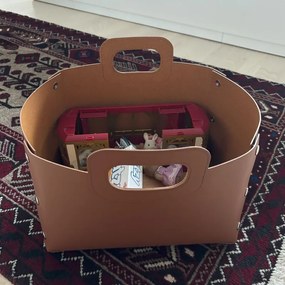 Úložný kôš Kätkö , koža / hnedý