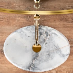 REA-U8567 - Umývadlo na dosku LINDA 34 x 48,5 cm, keramika s dekorom mramoru