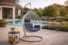 Závěsné houpací křeslo Houseland Mira L šedé