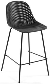 Barová stolička QUIDO antracitový plast, kovové nohy