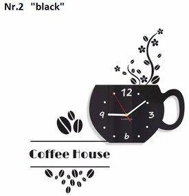 Coffee House dekoračné hodiny do kuchyne tmavomodrá