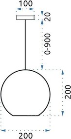 Toolight - Závesná lampa guľa 20cm LE03-1, chrómová, OSW-00705