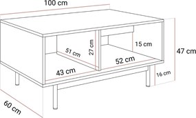 KONFERENČNÝ STOLÍK CELESTINO DUB + KAŠMÍR 100 cm