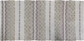 Béžový bavlnený koberec s ornamentami Rug stripes - 70*150 cm
