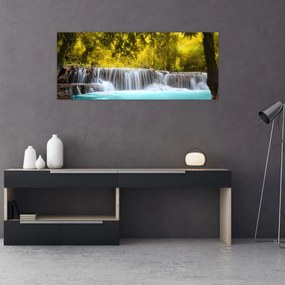 Obraz - Vodopád, s jasnými farbami (120x50 cm)