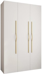 Šatníková skriňa 150 cm Carmela 40-2 (biela + zlatá). Akcia -20%. Vlastná spoľahlivá doprava až k Vám domov. 1126566