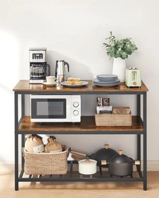 Kuchyňský regál Vasagle Pera hnědý/černý