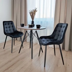 Jedálenská stolička NORMAN zamatová, čierna