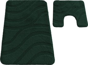 DY Kúpeľňová sada koberčekov s výrezom Symphony - tmavozelená