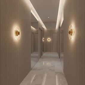 Toolight Toolight, LED nástenné svietidlo 20cm, 3,6W, 4000K, APP1795-W, zlatá matná, OSW-04363