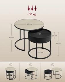 Set dvoch konferenčných stolíkov LCT044K67