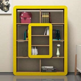 Knižnica Orkide Yellow and Walnut