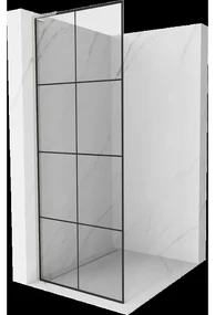 Mexen Kioto L sprchová stena Walk-in 70 x 200 cm, čierny vzor, brúsený nikel - 800-070-103-97-77