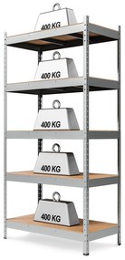 Marbo Kovový Regál Série Heavy 180x100x45 5 políc Nosnosť 2000 KG
