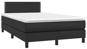 Boxspring posteľ s matracom a LED, čierna 120x190cm, umelá koža 3270129